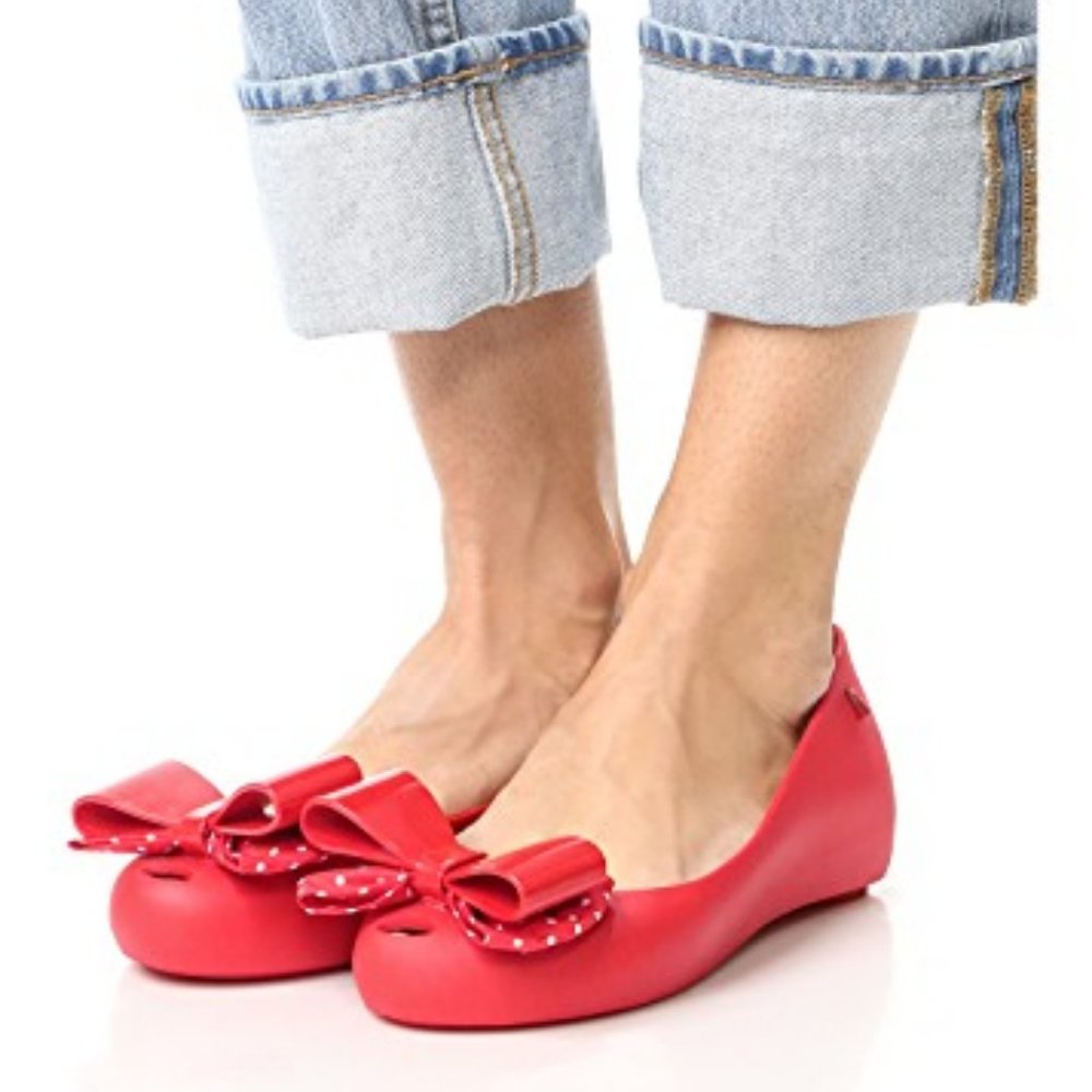 Melissa Steamboat Willie red ballet flats. Size 10